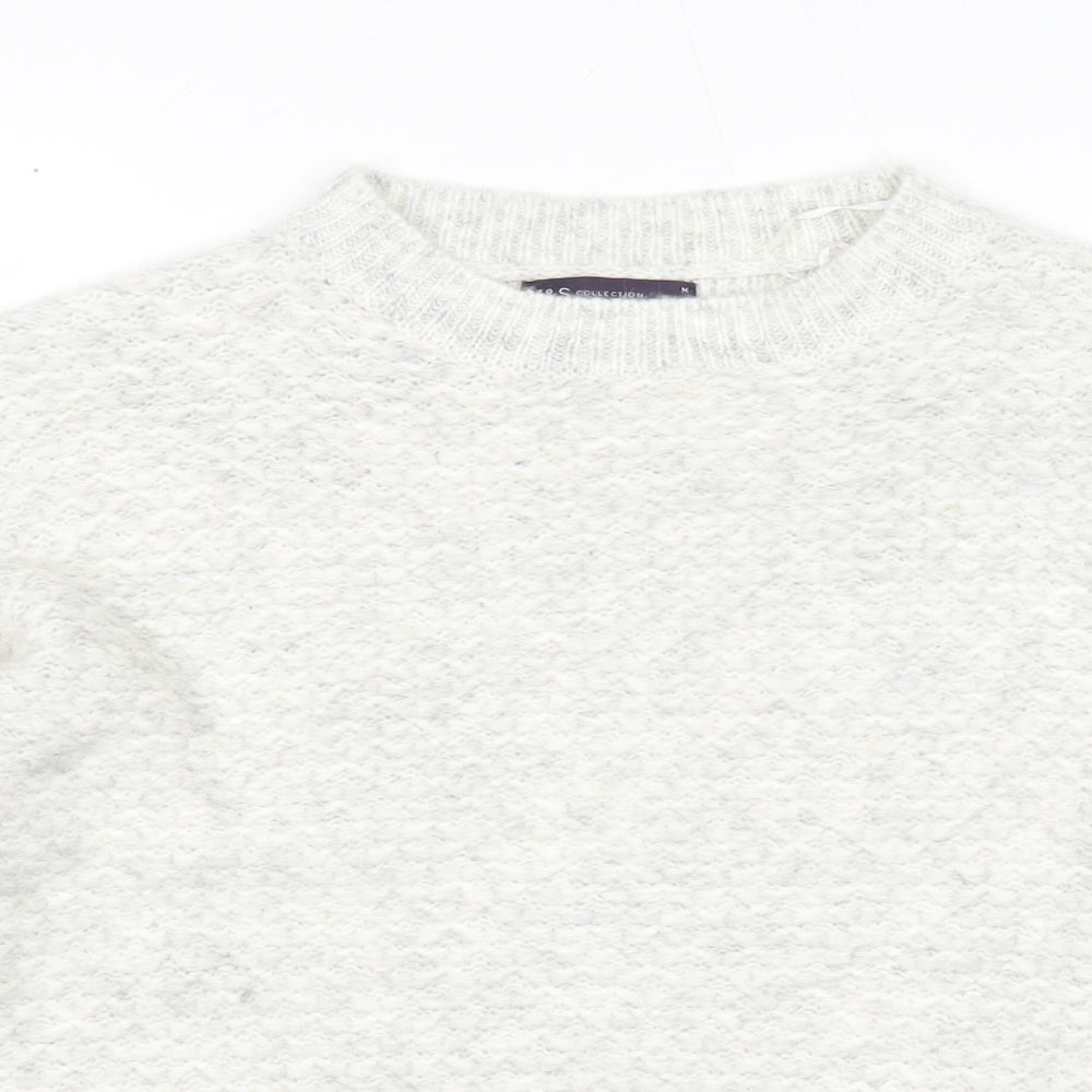 Marks and Spencer Womens Grey Round Neck Acrylic Pullover Jumper Size M
