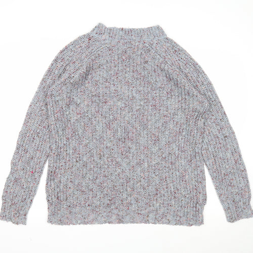Papaya Womens Grey Scoop Neck Polyester Pullover Jumper Size M