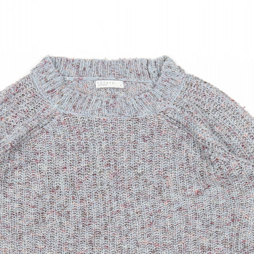 Papaya Womens Grey Scoop Neck Polyester Pullover Jumper Size M