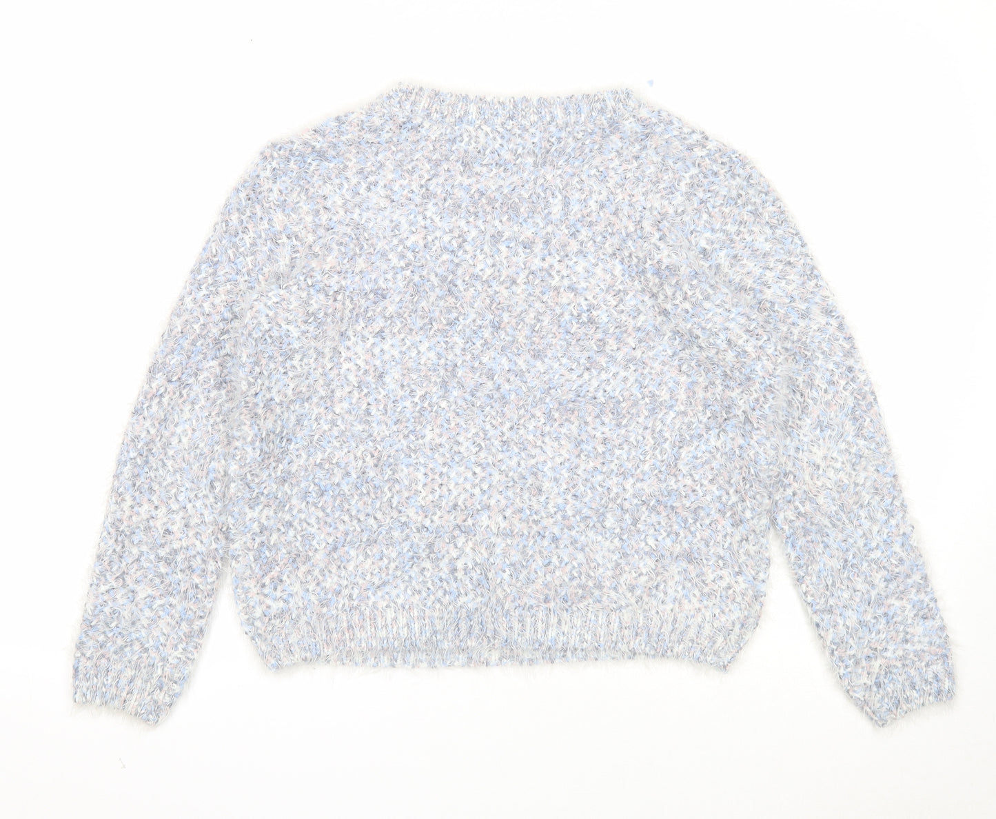 Marks and Spencer Womens Blue Round Neck Acrylic Pullover Jumper Size 8