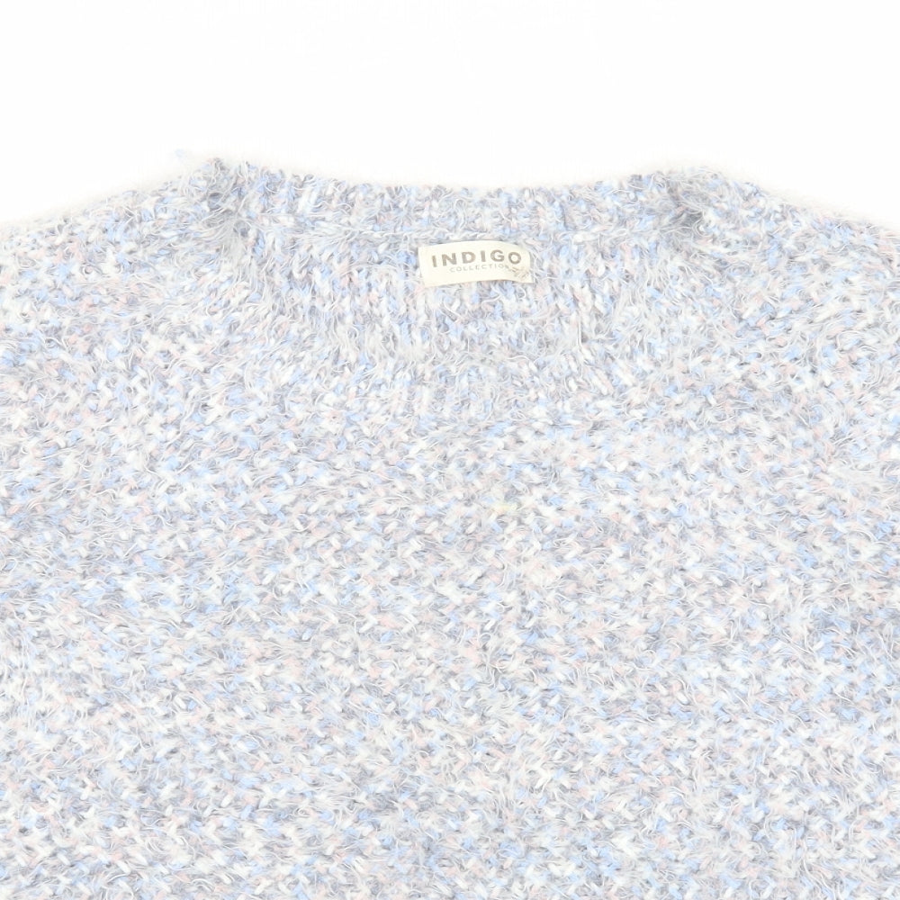 Marks and Spencer Womens Blue Round Neck Acrylic Pullover Jumper Size 8