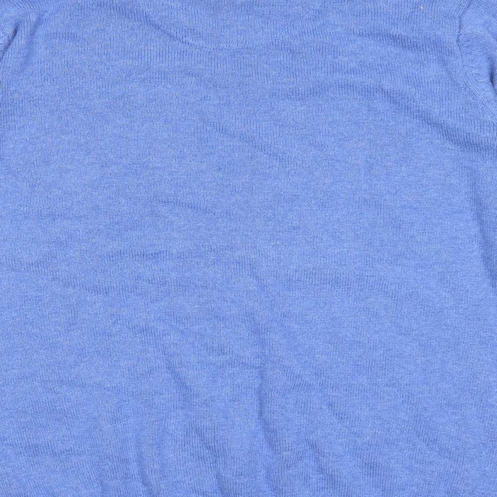 Atlantic Bay Mens Blue Round Neck Cotton Pullover Jumper Size XL Long Sleeve