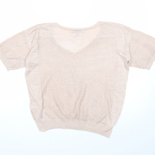 NEXT Womens Pink Scoop Neck Viscose Pullover Jumper Size 10