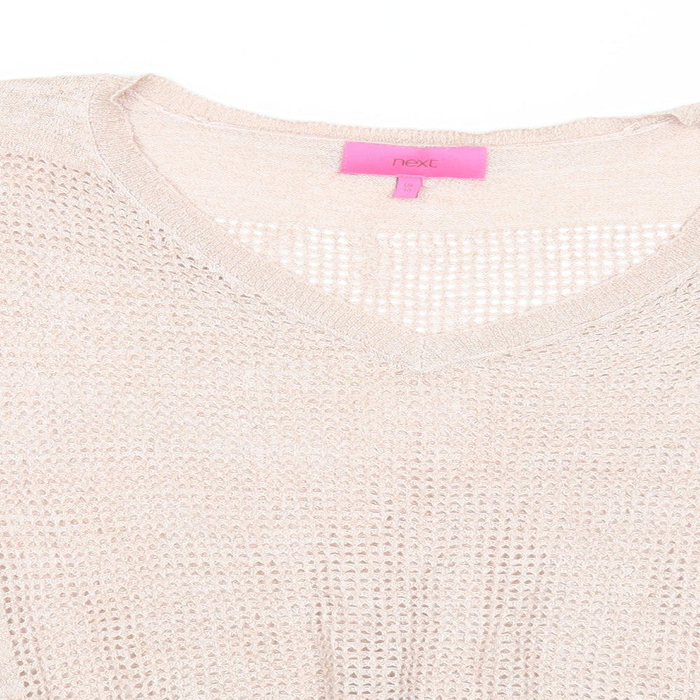 NEXT Womens Pink Scoop Neck Viscose Pullover Jumper Size 10