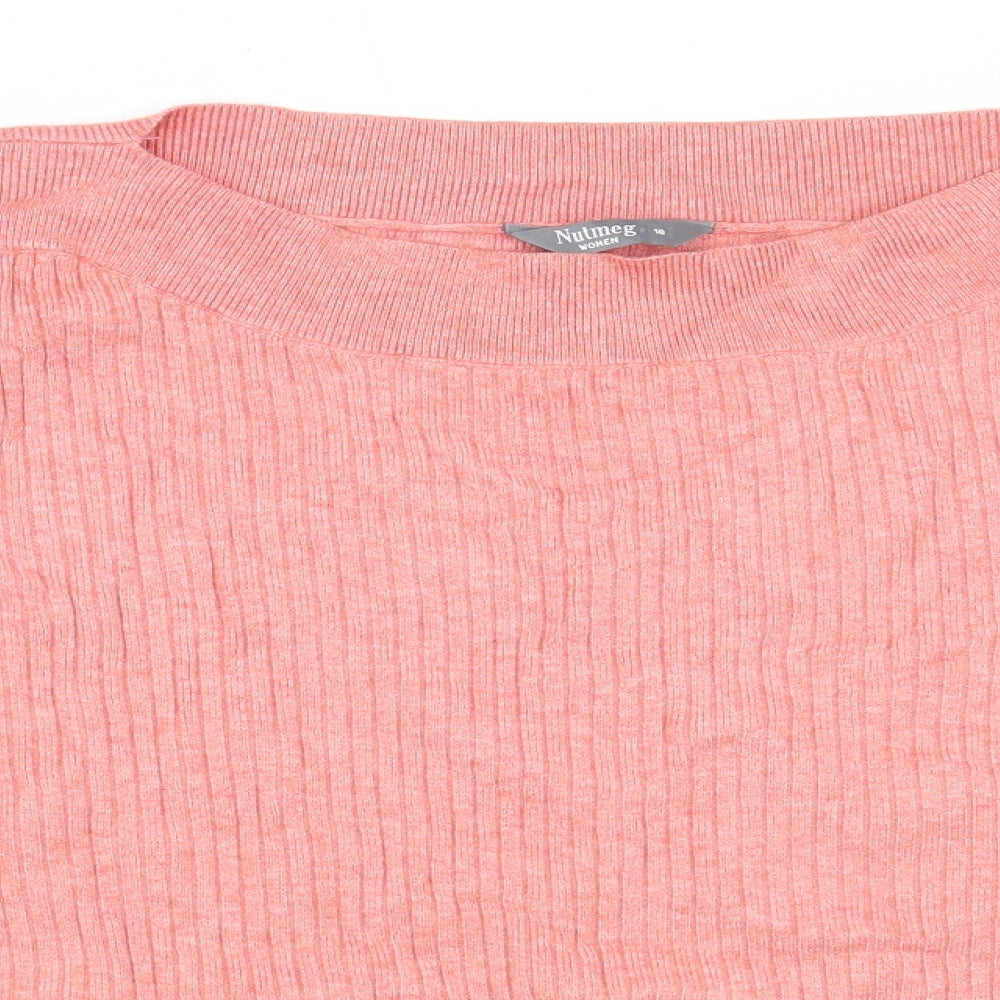 Nutmeg Womens Pink Boat Neck Viscose Pullover Jumper Size 18