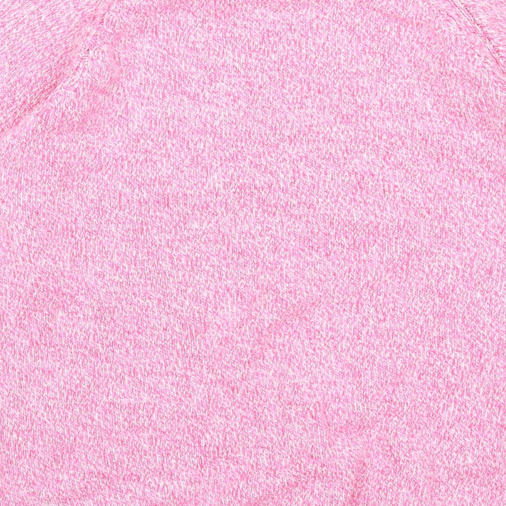 EWM Womens Pink Round Neck Cotton Pullover Jumper Size 14