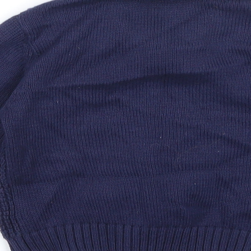 Nutmeg Boys Blue Cotton Cardigan Jumper Size 3-6 Months Button - Train Boat