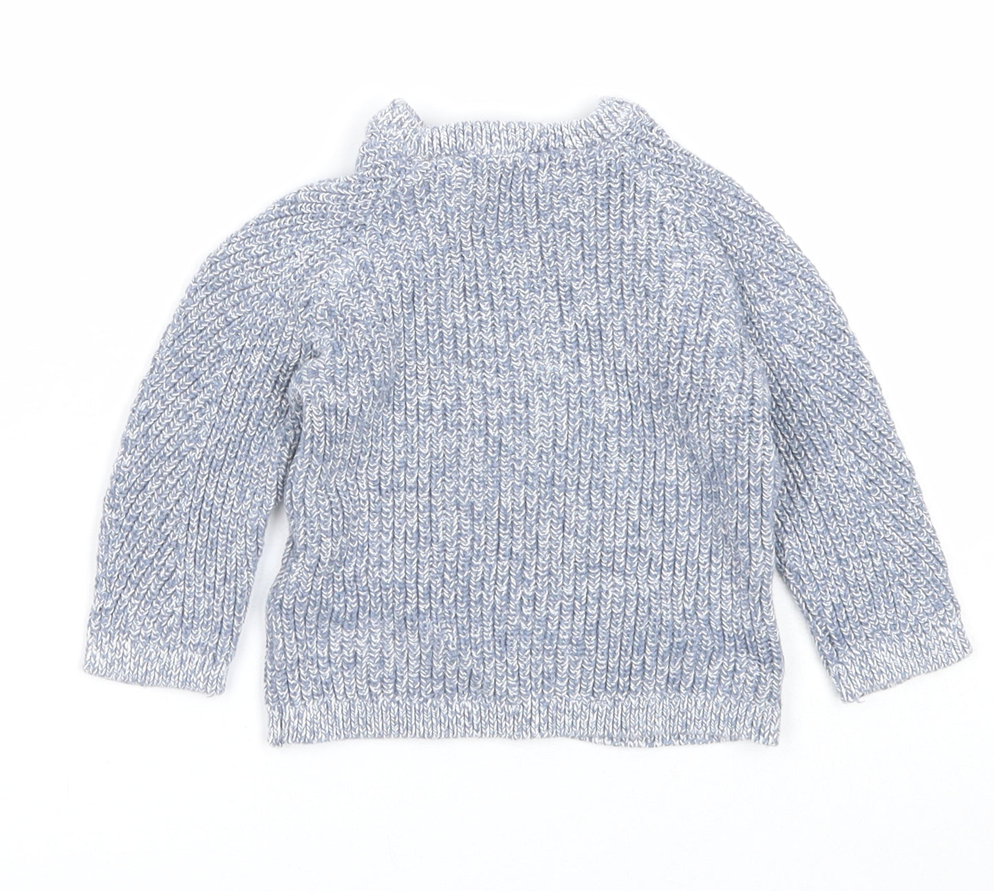 TU Boys Blue Cotton Pullover Jumper Size 9-12 Months Button