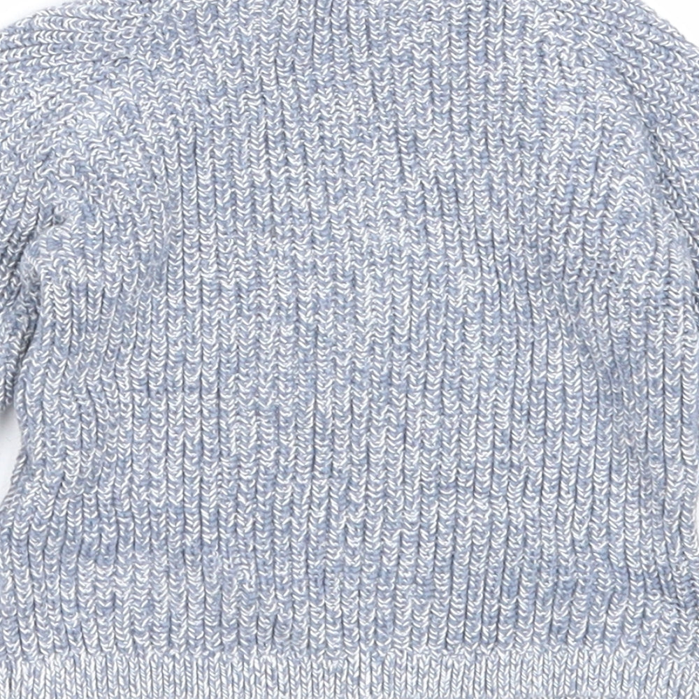 TU Boys Blue Cotton Pullover Jumper Size 9-12 Months Button
