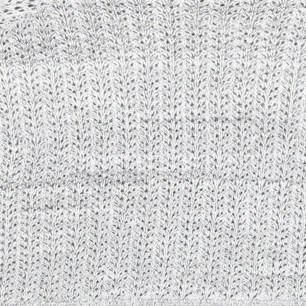River Island Womens Silver Round Neck Acrylic Pullover Jumper Size 10 - Skull