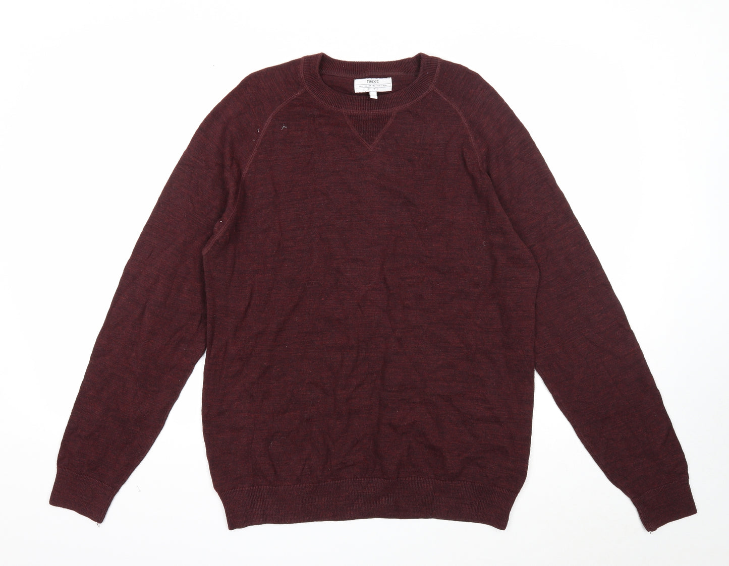 NEXT Mens Purple Round Neck Cotton Pullover Jumper Size XL Long Sleeve