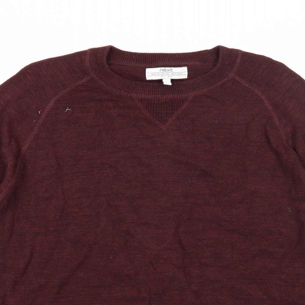 NEXT Mens Purple Round Neck Cotton Pullover Jumper Size XL Long Sleeve