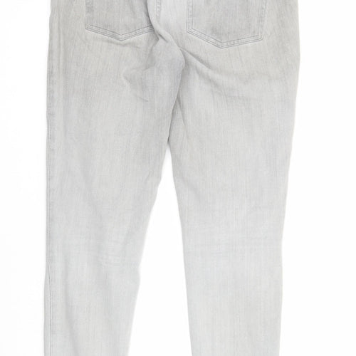 NEXT Womens Grey Cotton Skinny Jeans Size 10 Regular Zip