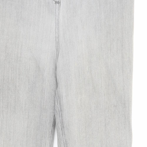 NEXT Womens Grey Cotton Skinny Jeans Size 10 Regular Zip