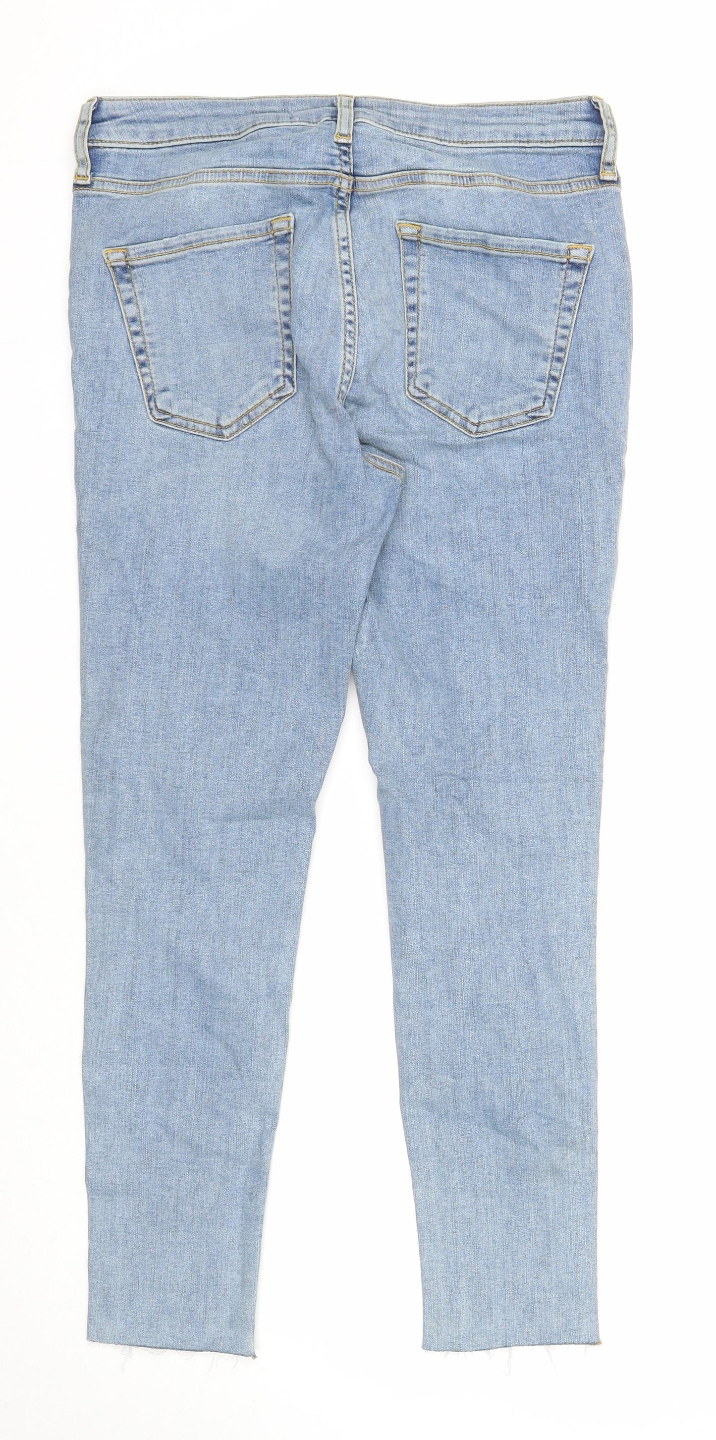 George Womens Blue Cotton Skinny Jeans Size 10 Regular Zip