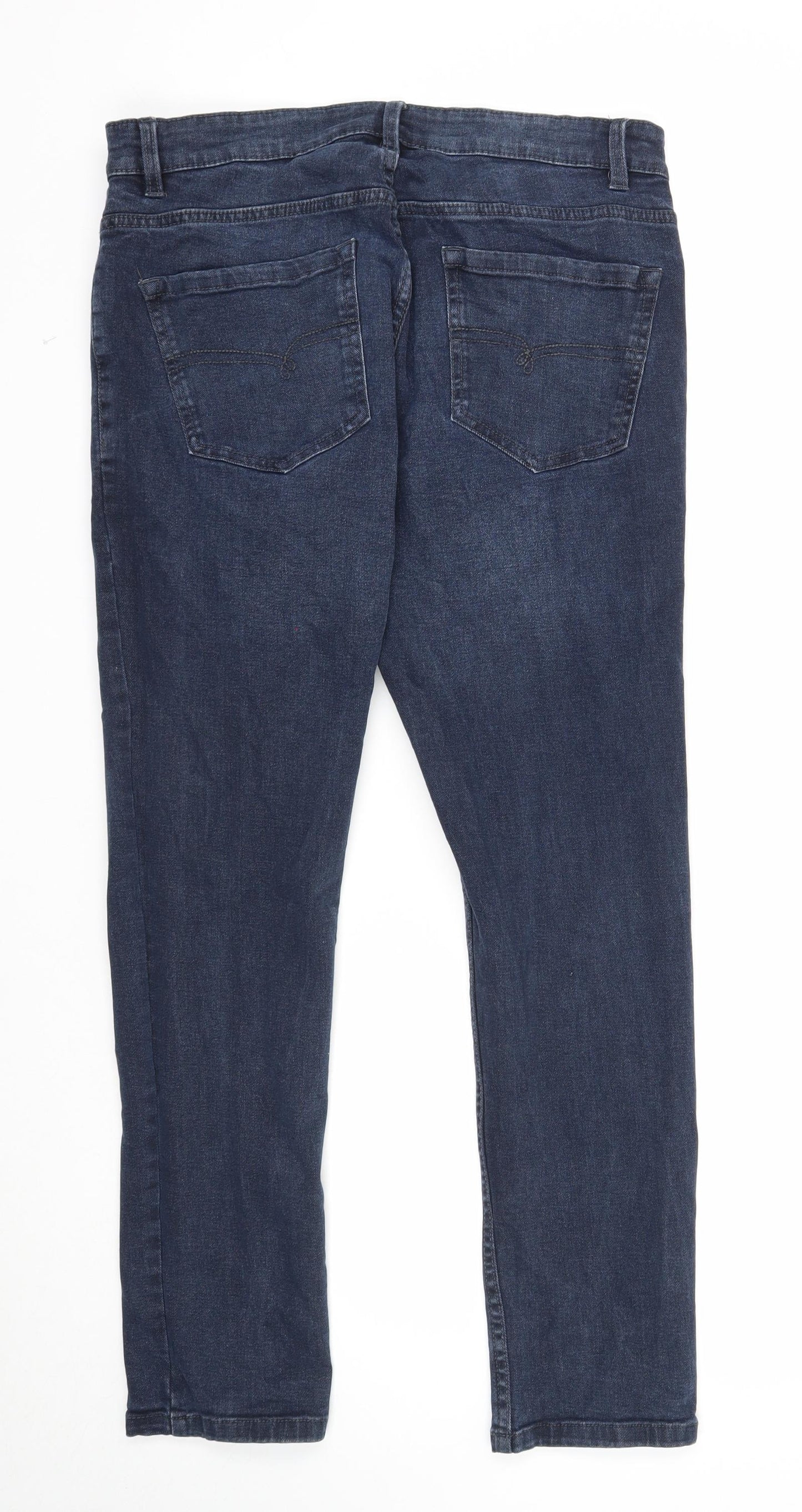 NEXT Mens Blue Cotton Skinny Jeans Size 32 in Regular Zip