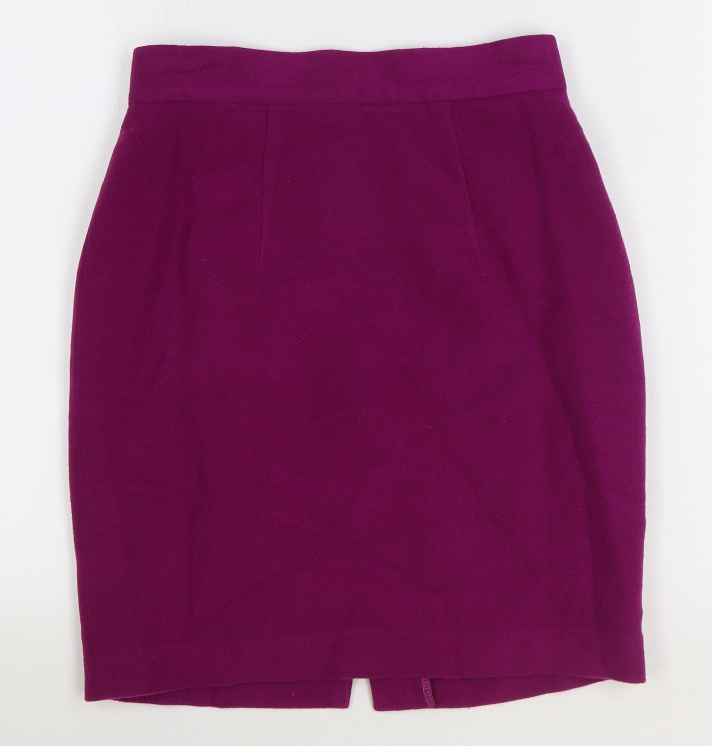 Nic Janik Womens Purple Wool Straight & Pencil Skirt Size 10 Zip
