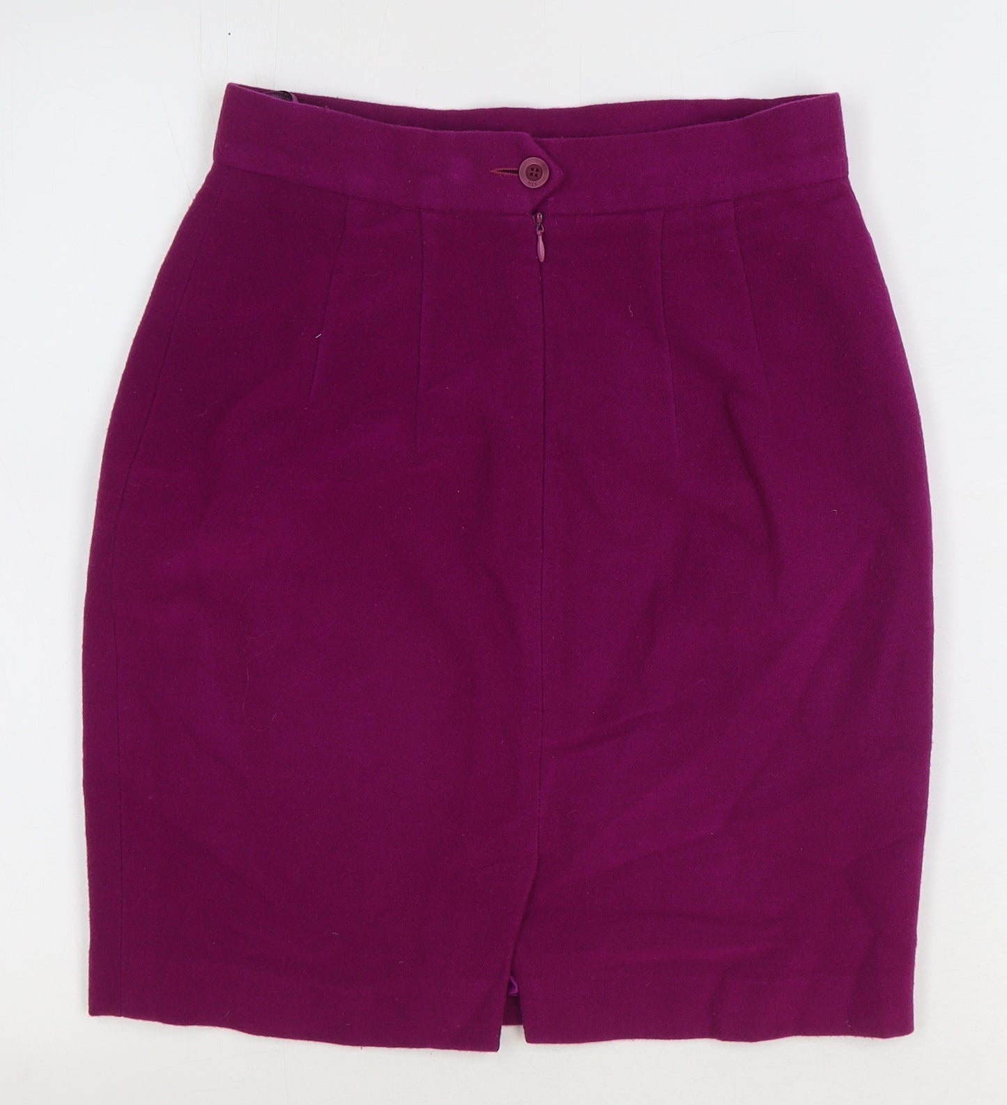 Nic Janik Womens Purple Wool Straight & Pencil Skirt Size 10 Zip