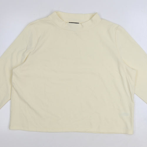 Jones New York Womens Ivory Mock Neck Polyester Pullover Jumper Size XL