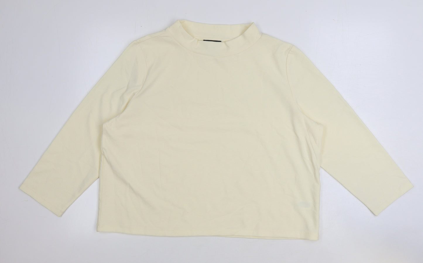 Jones New York Womens Ivory Mock Neck Polyester Pullover Jumper Size XL