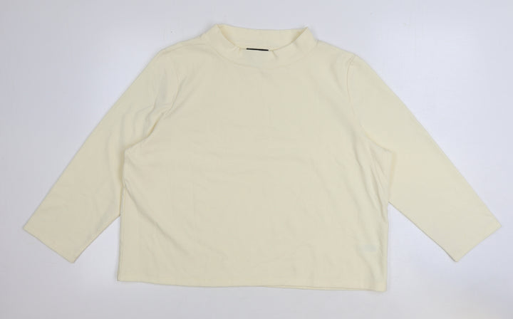 Jones New York Womens Ivory Mock Neck Polyester Pullover Jumper Size XL