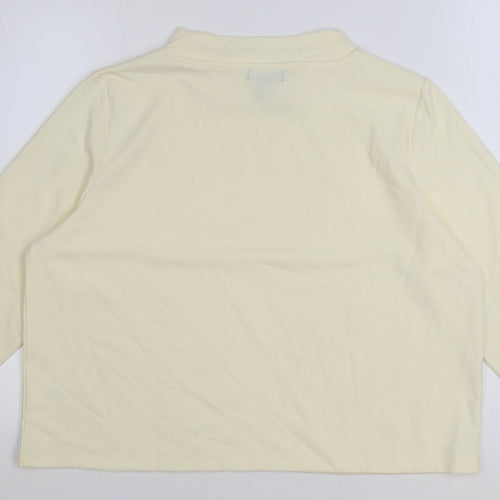 Jones New York Womens Ivory Mock Neck Polyester Pullover Jumper Size XL