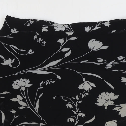 Papaya Womens Black Floral Polyester Trumpet Skirt Size 10