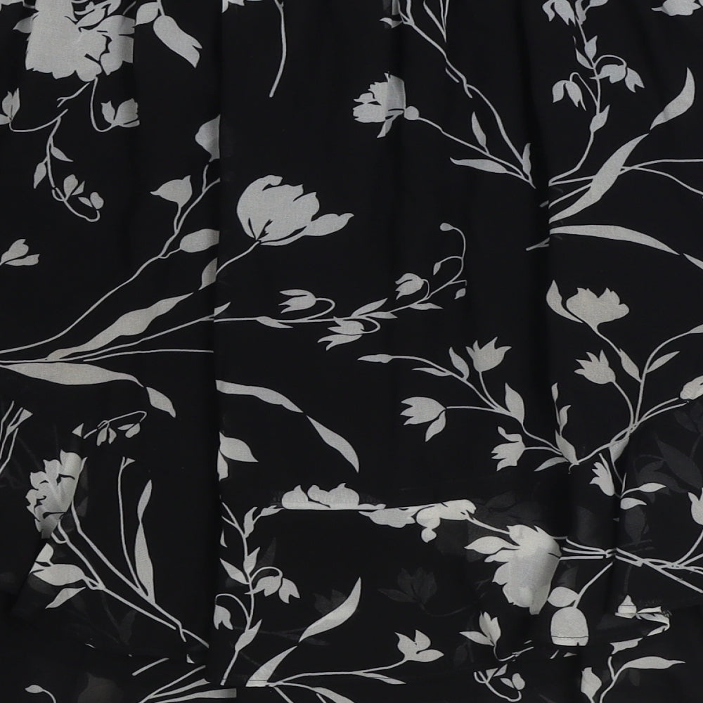 Papaya Womens Black Floral Polyester Trumpet Skirt Size 10