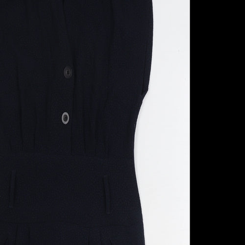 VILA Womens Blue Polyester Shift Size M V-Neck Pullover