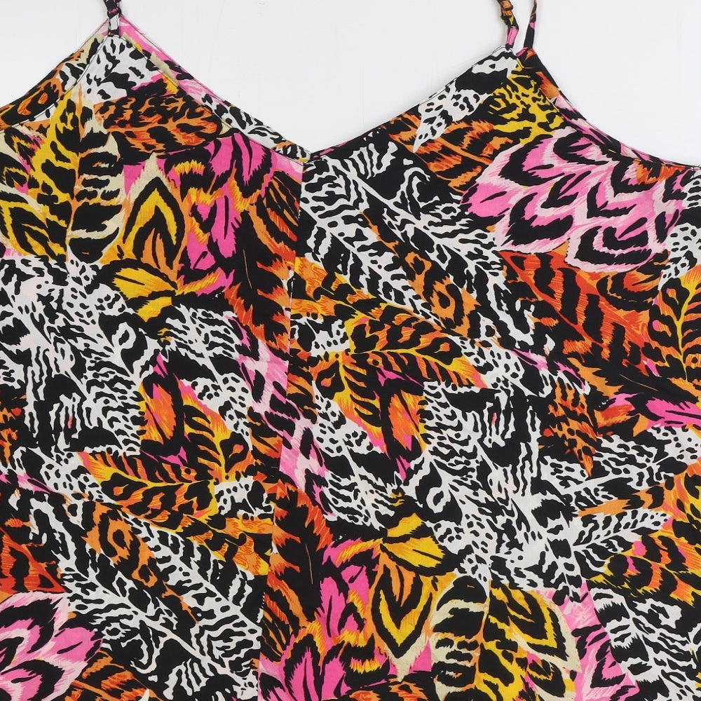 Pep&Co Womens Multicoloured Geometric Polyester Basic Tank Size 22 V-Neck