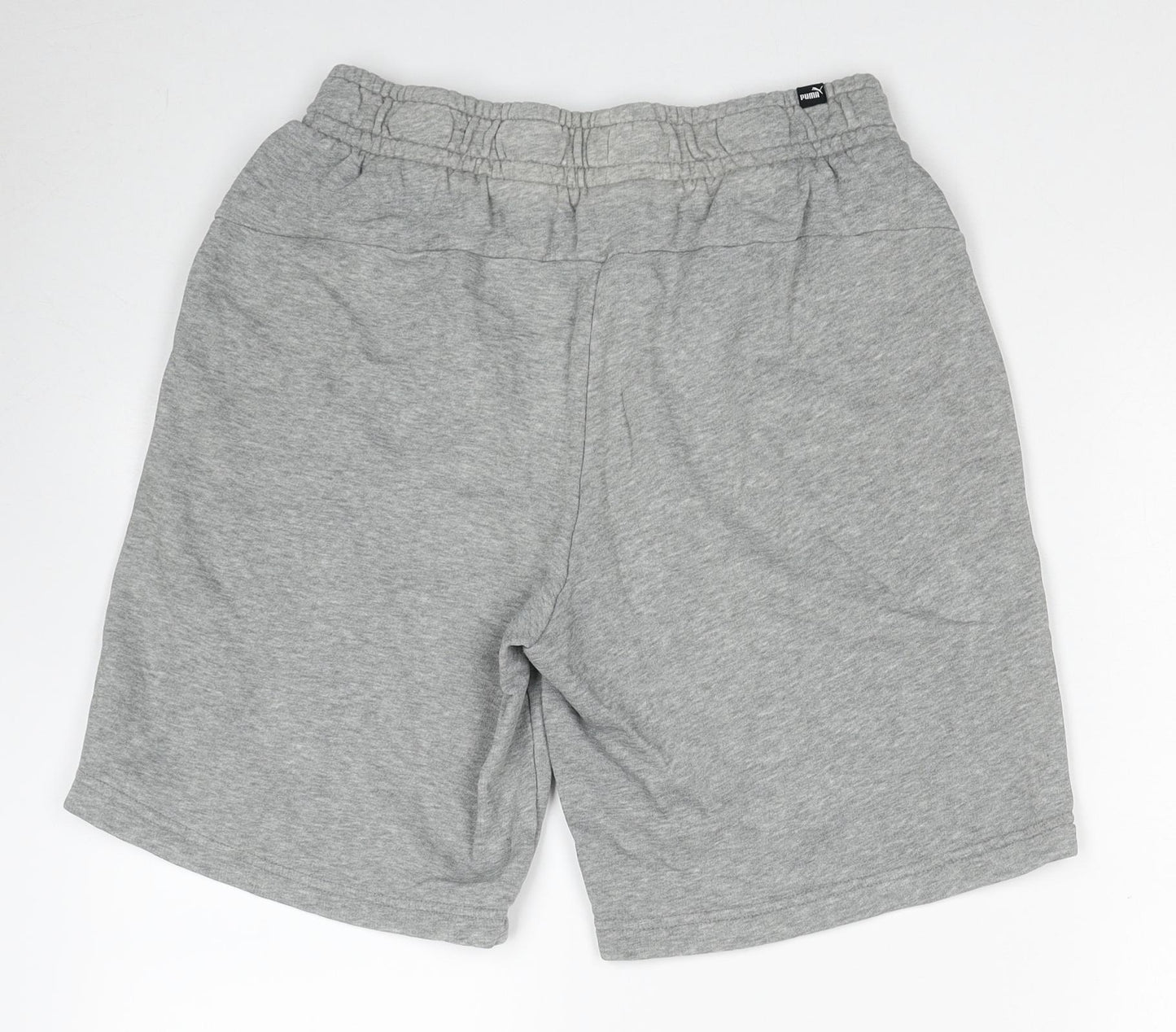 PUMA Mens Grey Cotton Sweat Shorts Size M Regular Drawstring