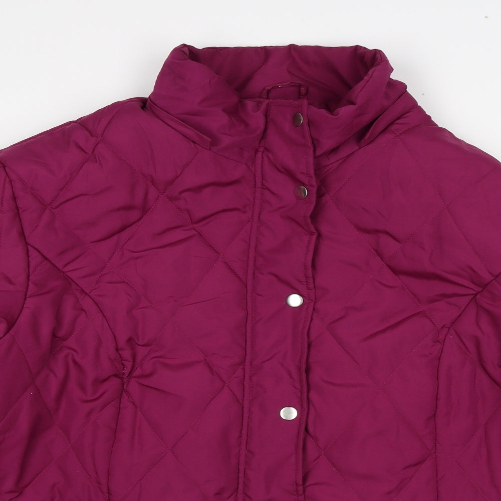 Damart Womens Purple Quilted Jacket Size 22 Zip