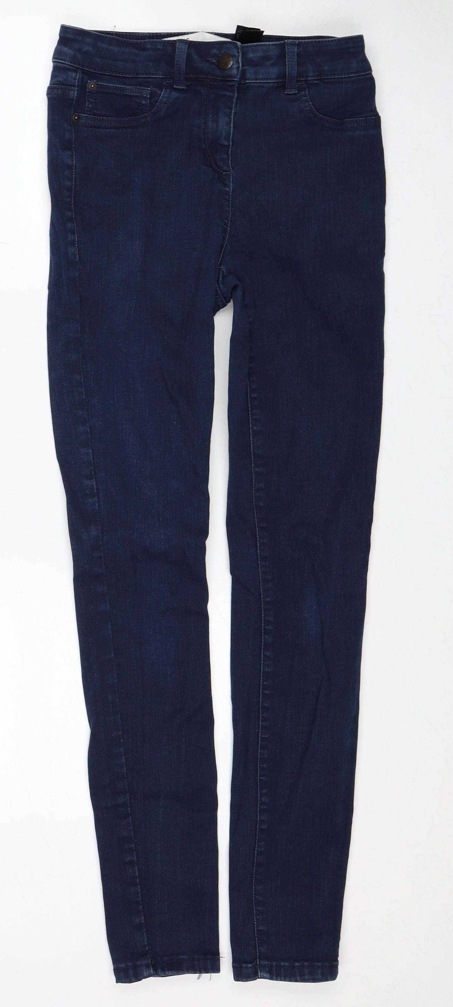 NEXT Womens Blue Cotton Skinny Jeans Size 8 Regular Zip
