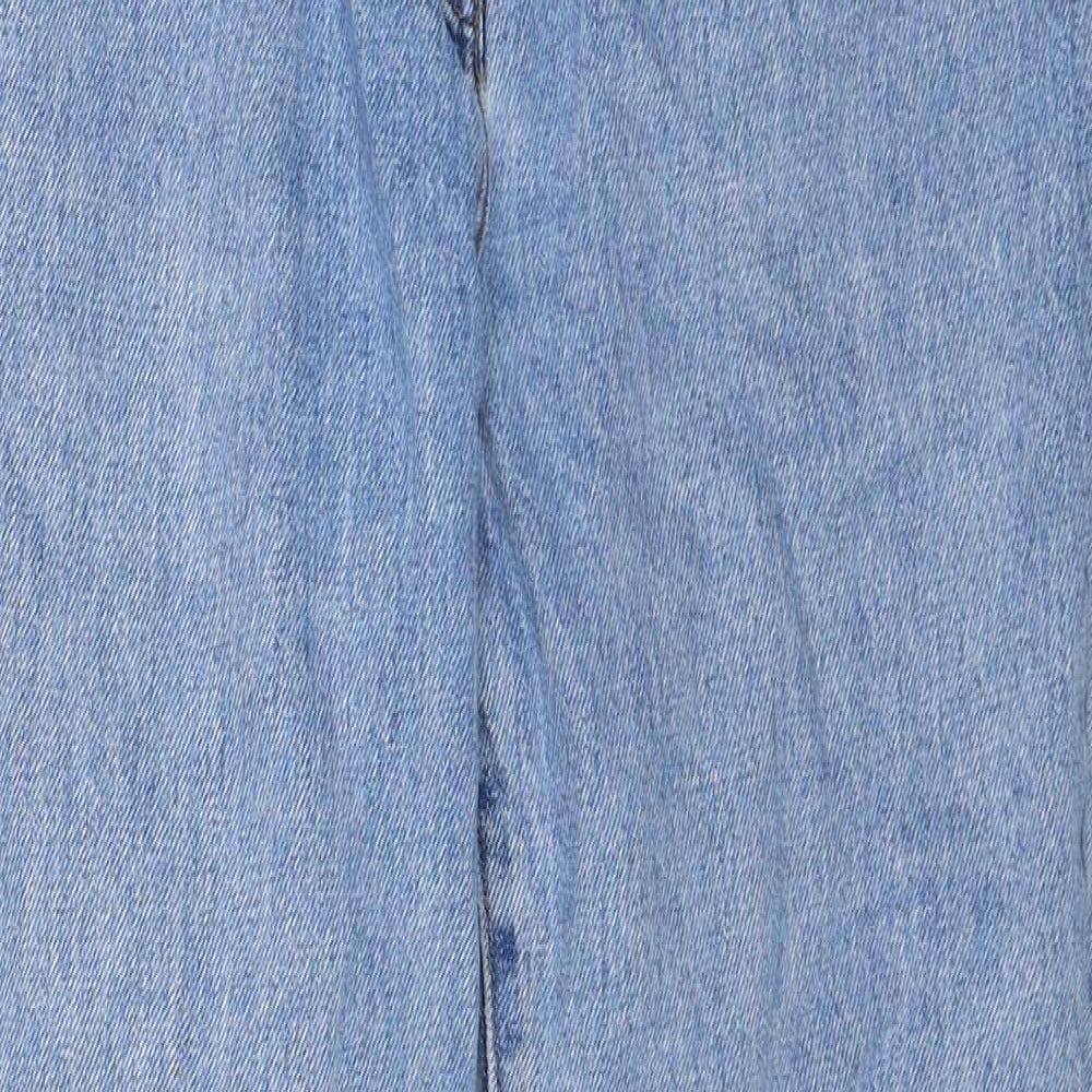 NEXT Womens Blue Cotton Straight Jeans Size 8 Regular Zip