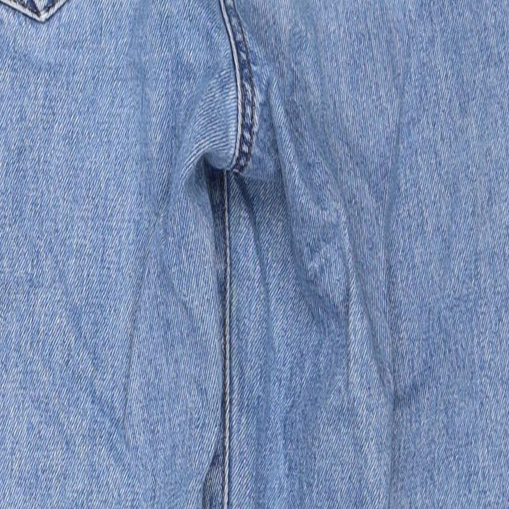 NEXT Womens Blue Cotton Straight Jeans Size 8 Regular Zip