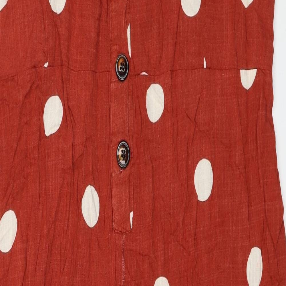 Primark Womens Red Polka Dot Viscose Jumpsuit One-Piece Size 20 Pullover