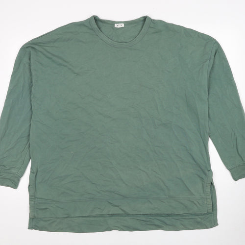 Apeiyu Womens Green Cotton Pullover Sweatshirt Size 2XL Pullover
