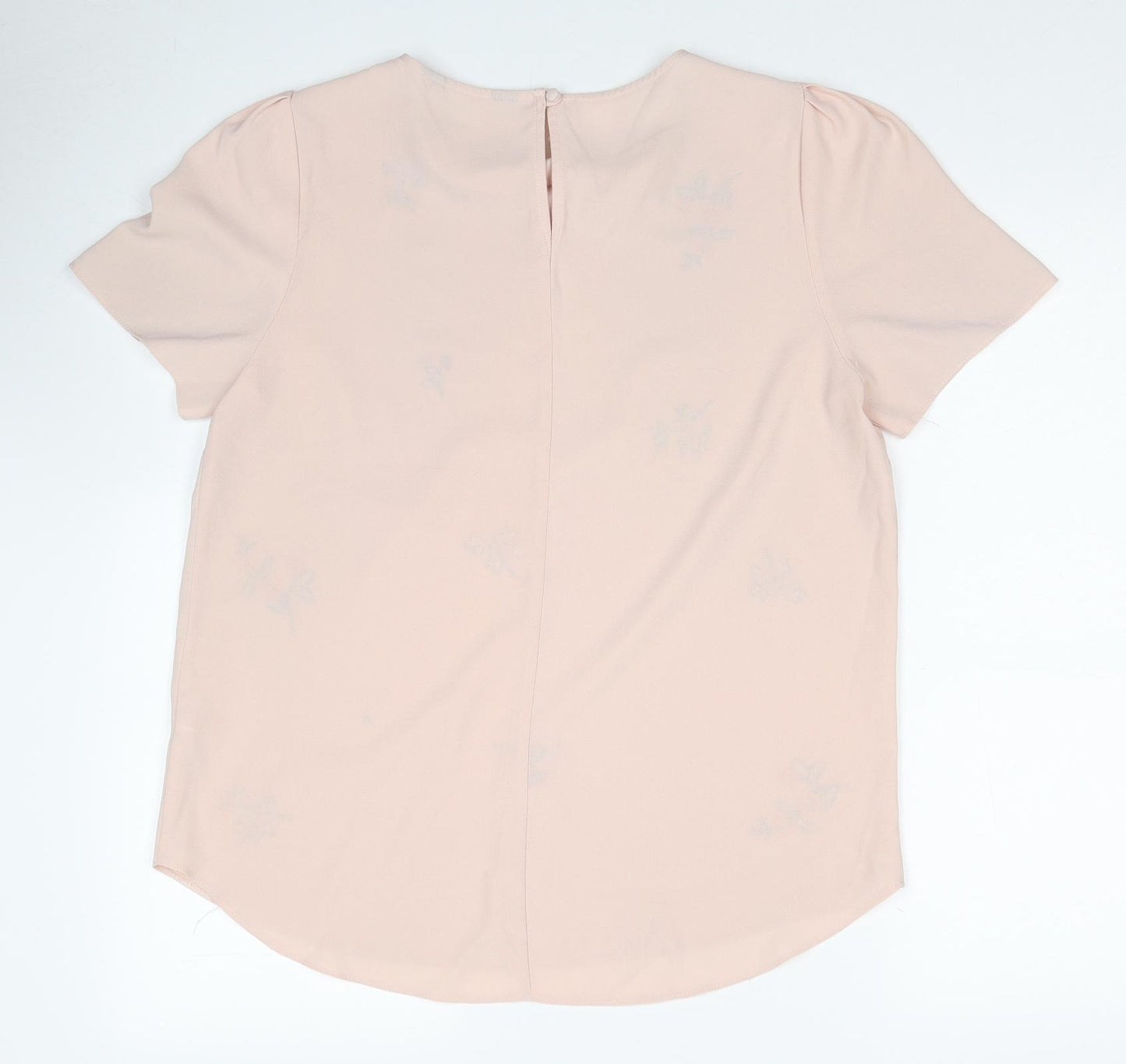 Dorothy Perkins Womens Beige Polyester Basic Blouse Size 12 Round Neck