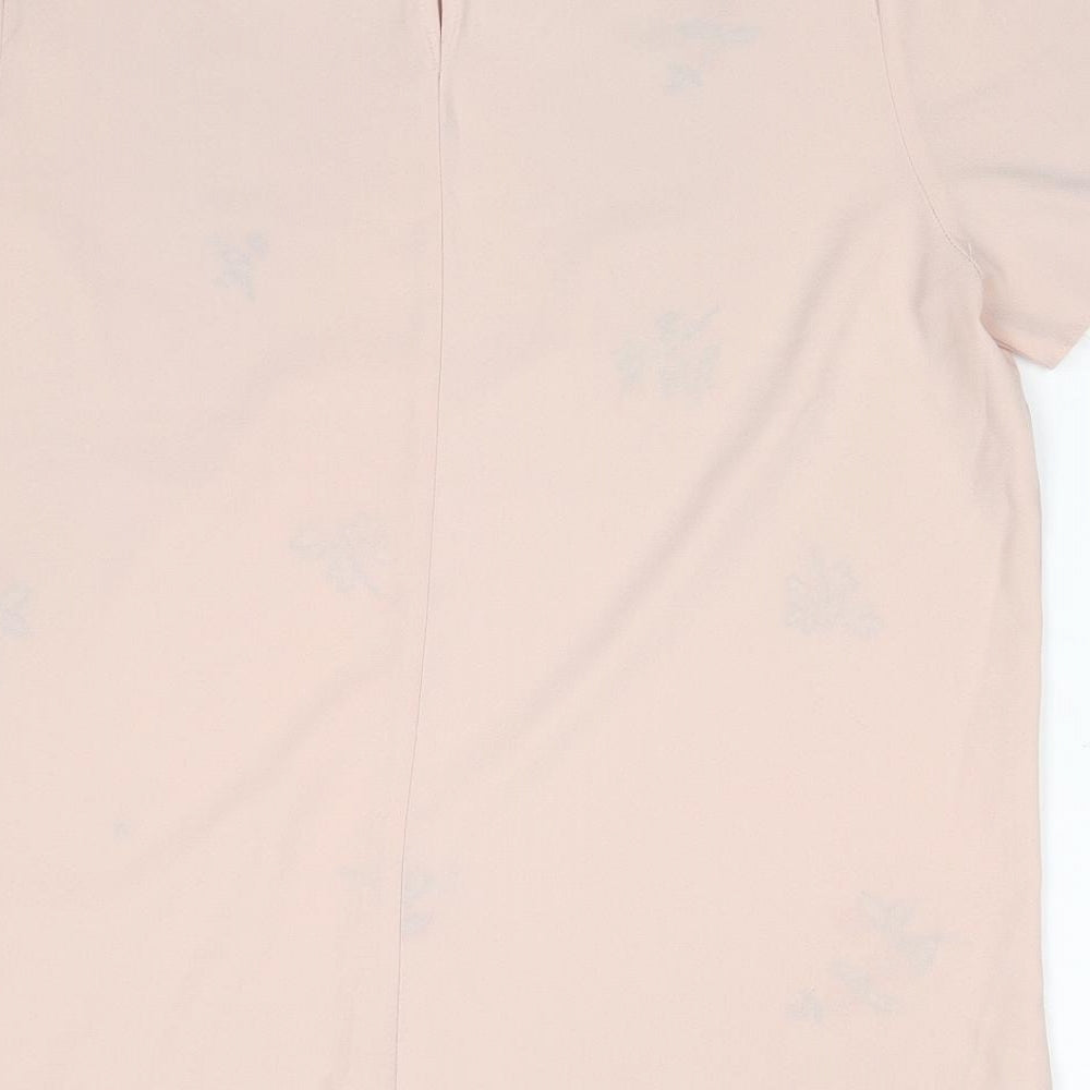 Dorothy Perkins Womens Beige Polyester Basic Blouse Size 12 Round Neck