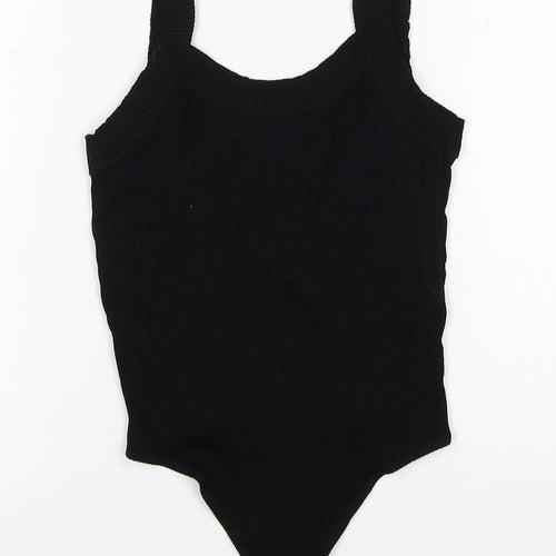 ASOS Womens Black Viscose Bodysuit One-Piece Size 6 Snap