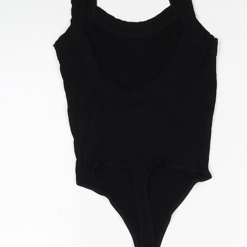 ASOS Womens Black Viscose Bodysuit One-Piece Size 6 Snap