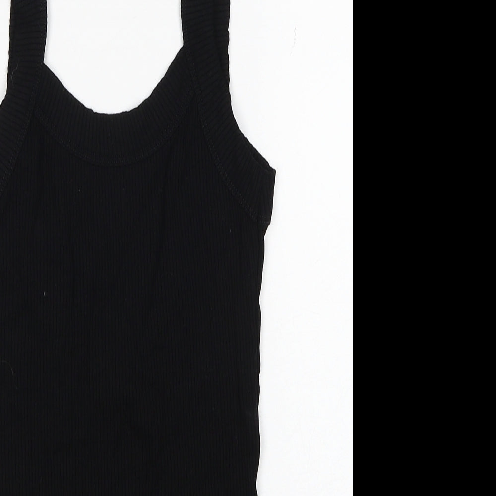 ASOS Womens Black Viscose Bodysuit One-Piece Size 6 Snap