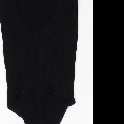 ASOS Womens Black Viscose Bodysuit One-Piece Size 6 Snap