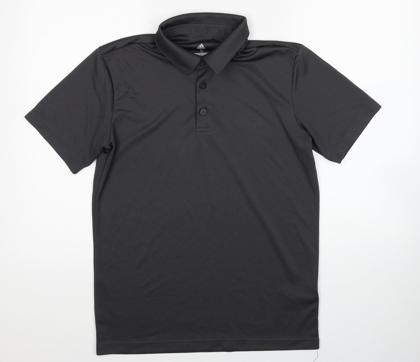 adidas Mens Grey Polyester Basic Polo Size S Collared Pullover