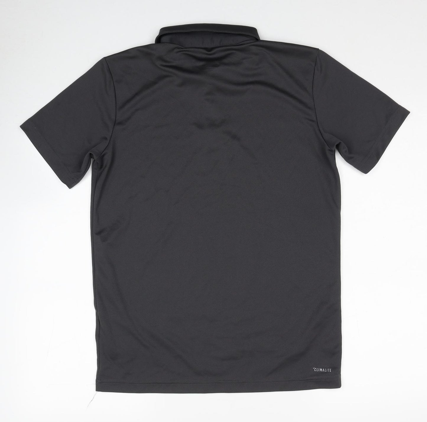 adidas Mens Grey Polyester Basic Polo Size S Collared Pullover