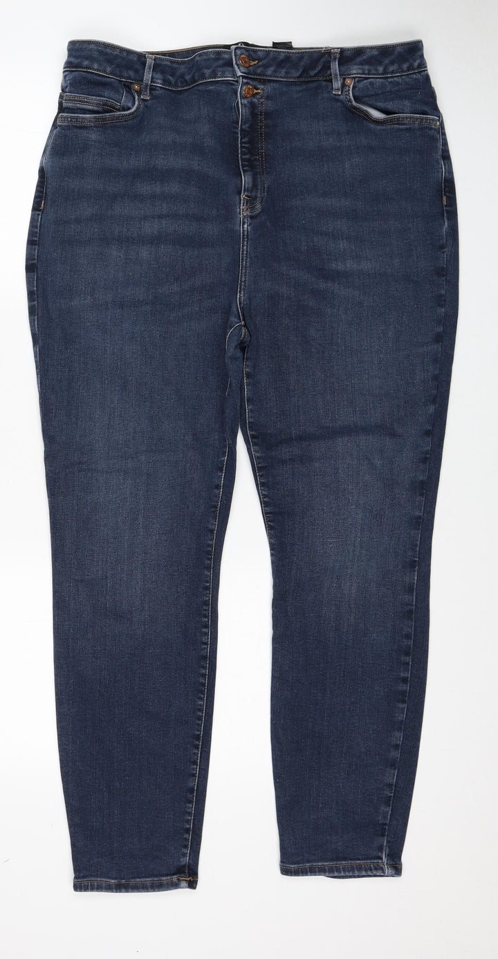 OWN. Womens Blue Cotton Skinny Jeans Size 38 in L30 in Regular Zip