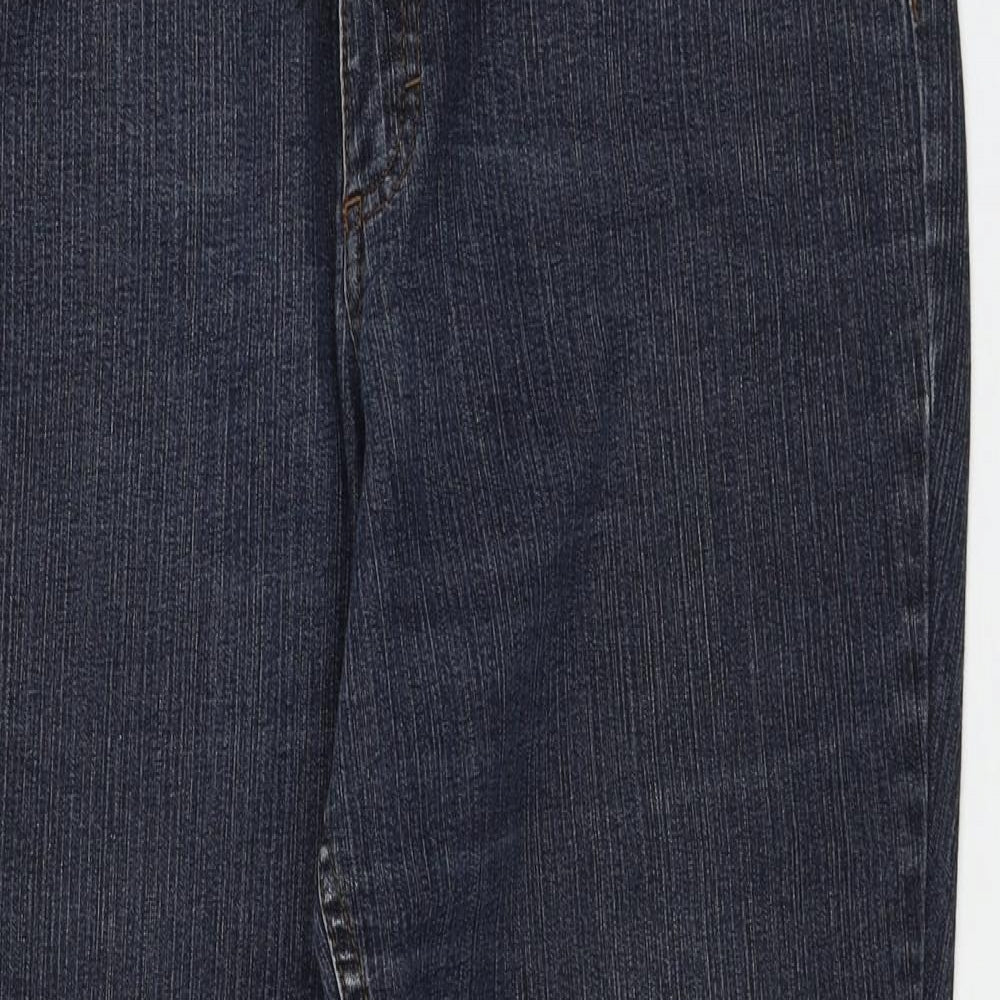 Marks and Spencer Womens Blue Cotton Bootcut Jeans Size 18 Regular Zip