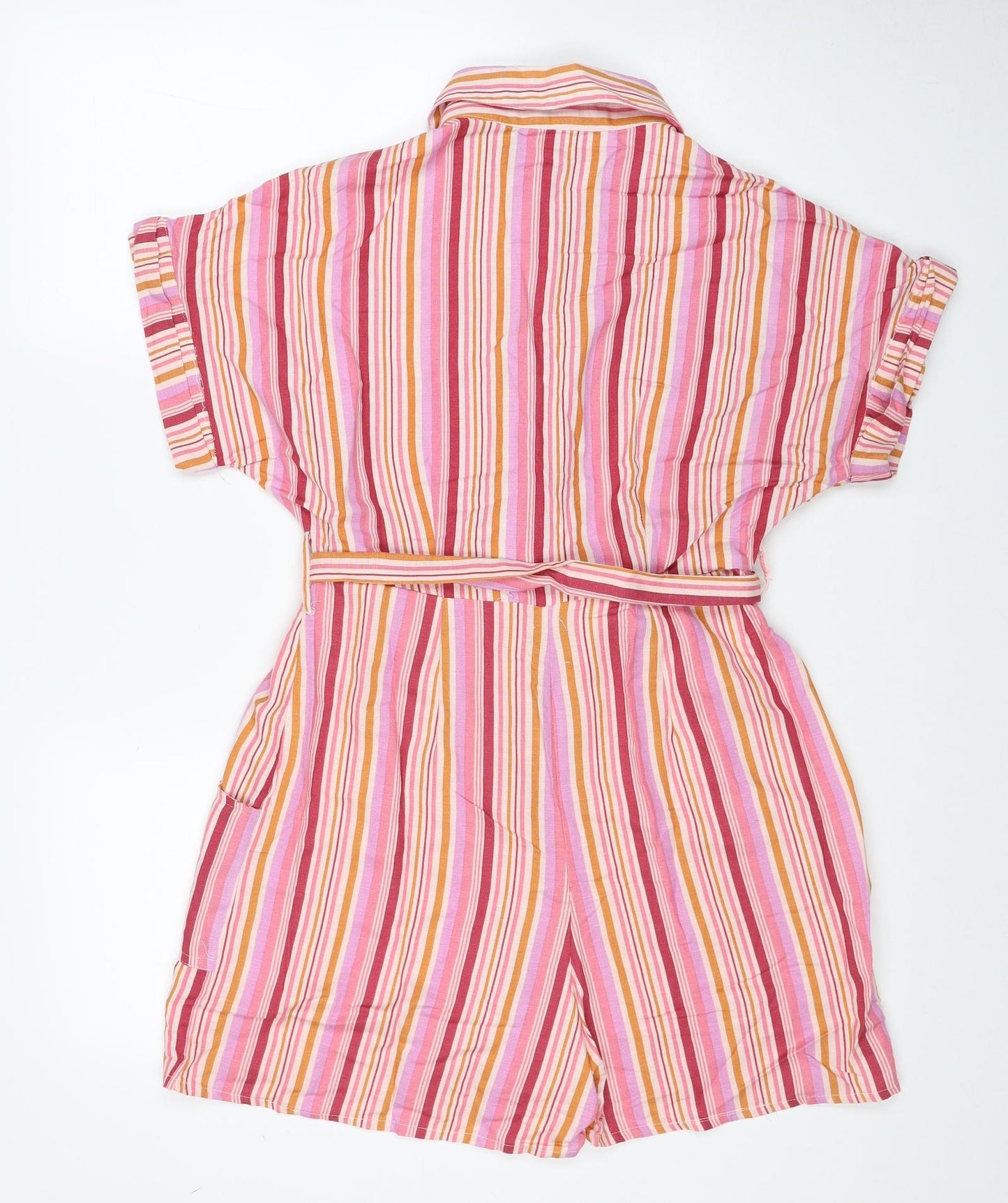 Primark Womens Multicoloured Spotted Viscose Playsuit One-Piece Size 16 Button