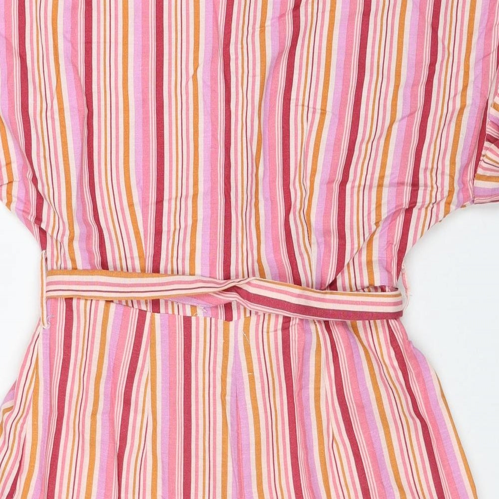 Primark Womens Multicoloured Spotted Viscose Playsuit One-Piece Size 16 Button