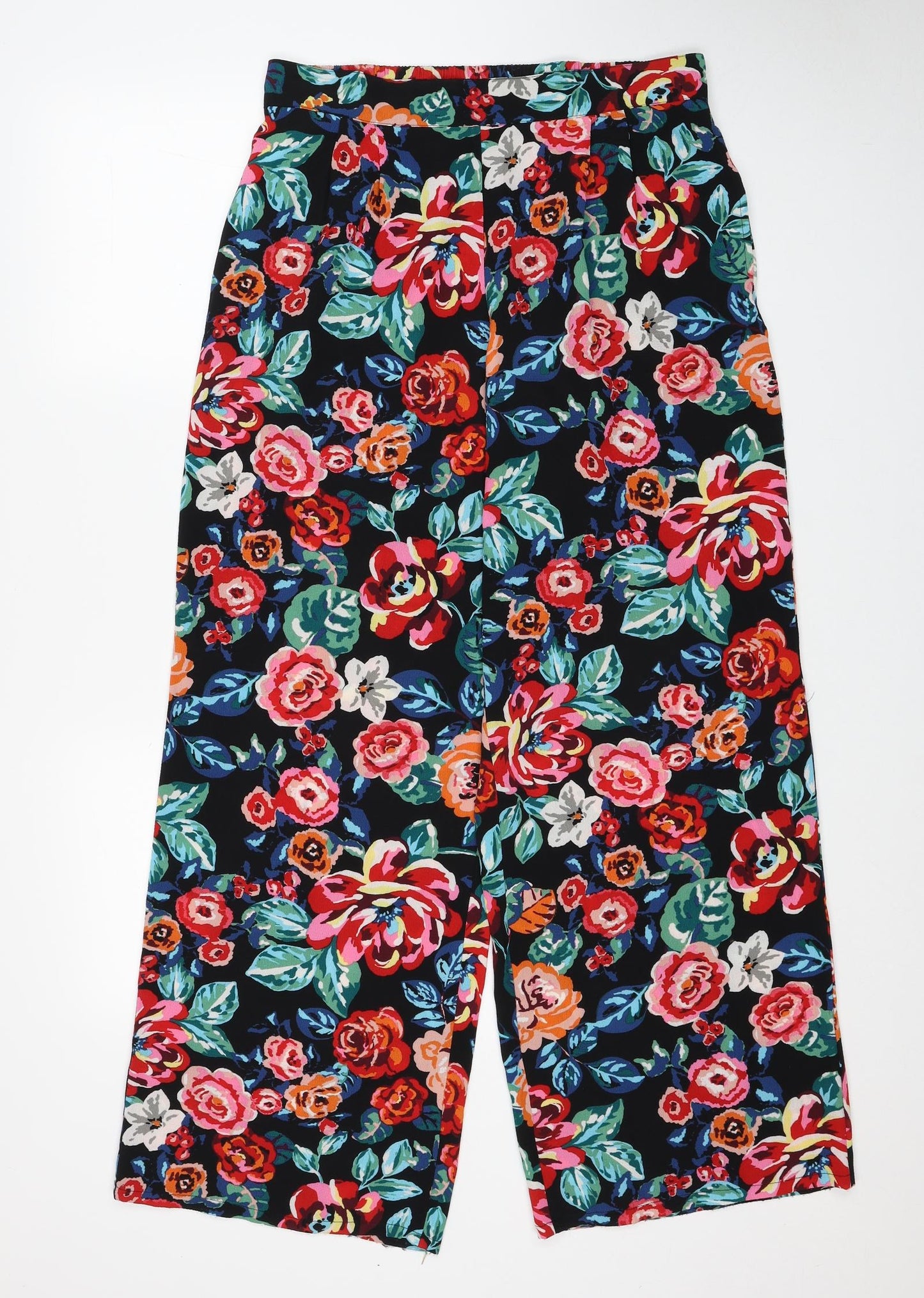 Papaya Womens Multicoloured Floral Polyester Trousers Size 12 Regular